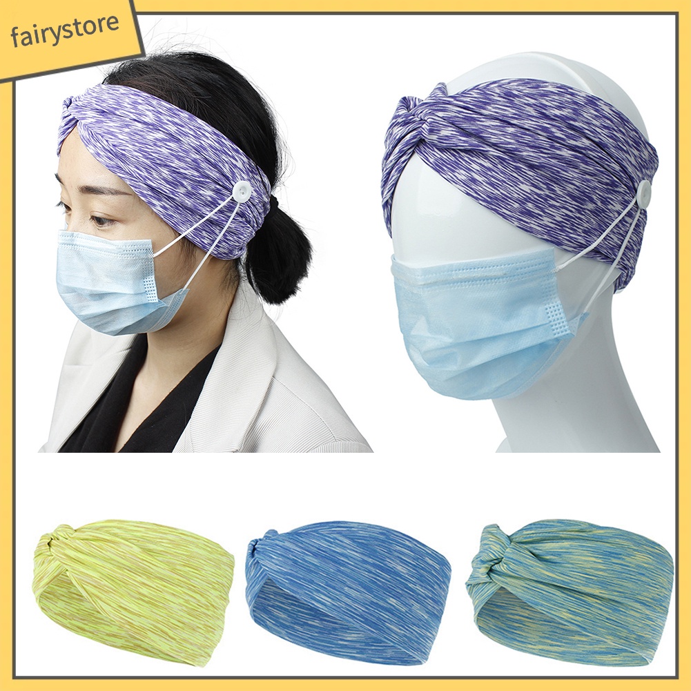 Set 3 Băng Đô Cài Tóc Thấm Hút Mồ Hôi Thắt Nút Chéo Thời Trang Unisex Tập Gym / Thể Thao