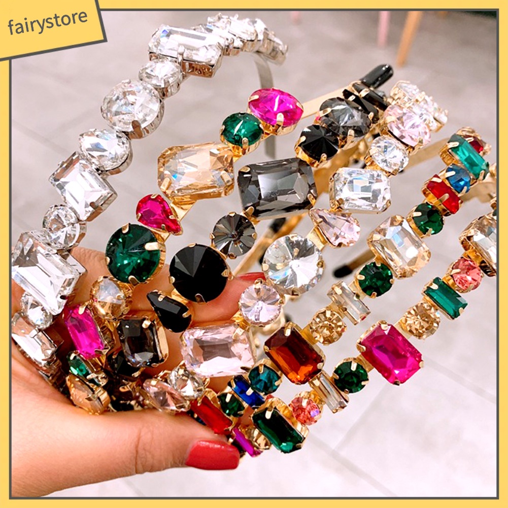 Băng Đô Đính Đá Nhiều Màu Sắc Thời Trang Dành Cho Nữ