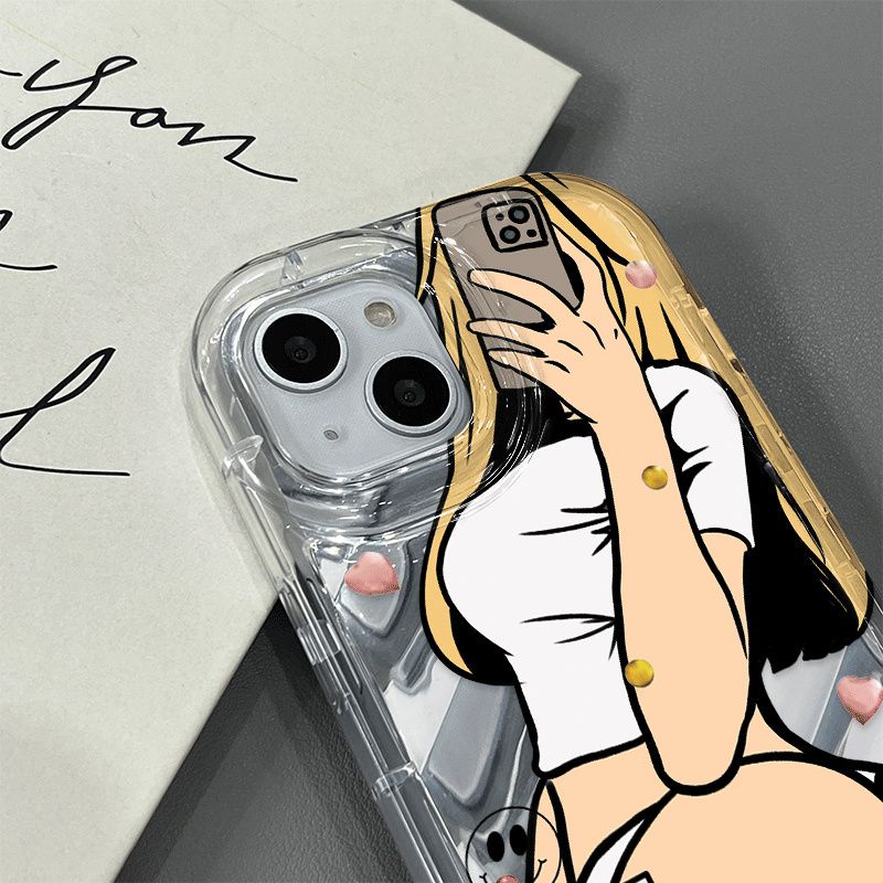 Ốp Điện Thoại Mềm In Hình Cô Gái Hoạt Hình Cho IPhone 14 Promax 13 12 / 11 7 7plus 8 8plus Xs Xr