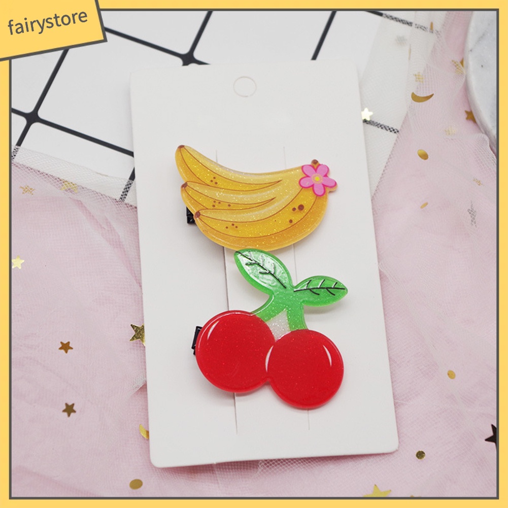 Set 2 Kẹp Tóc Hình Trái Cây Xinh Xắn Cho Nữ