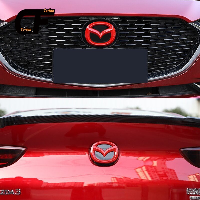 Miếng Dán Trang Trí Vô Lăng Xe Hơi Mazda Logo 3 Axela 2020 ABS