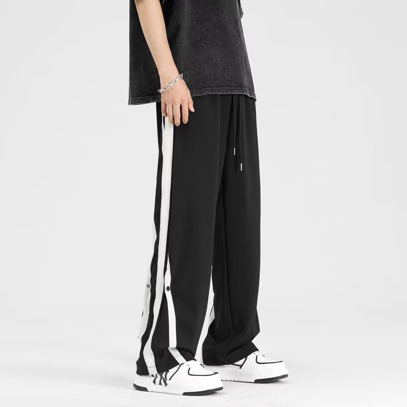 Quần Thể Thao Lưng Cao Dáng Rộng Họa Tiết Kẻ Sọc Thời Trang Mùa Hè Trẻ Trung Cho Nam