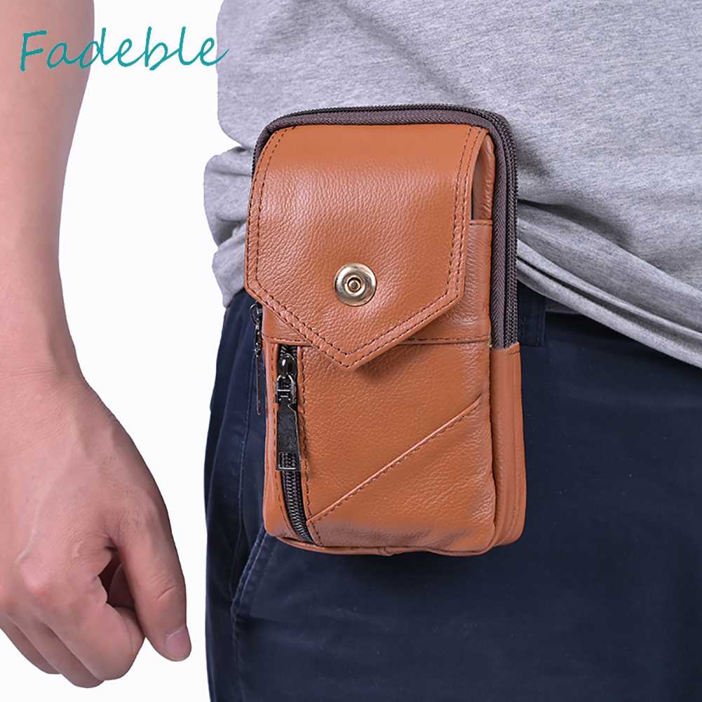 Túi Da Đeo Hông Đựng Điện Thoại Phong Cách Retro Cho Nam