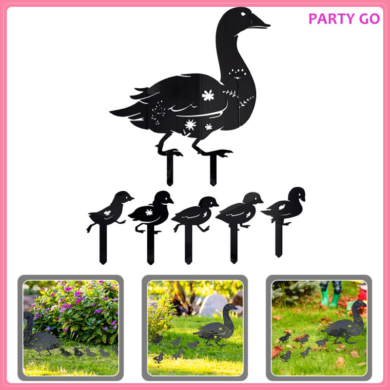 Phụ Kiện Trang Trí Vườn Hình Vịt Bằng Acrylic Màu Đen