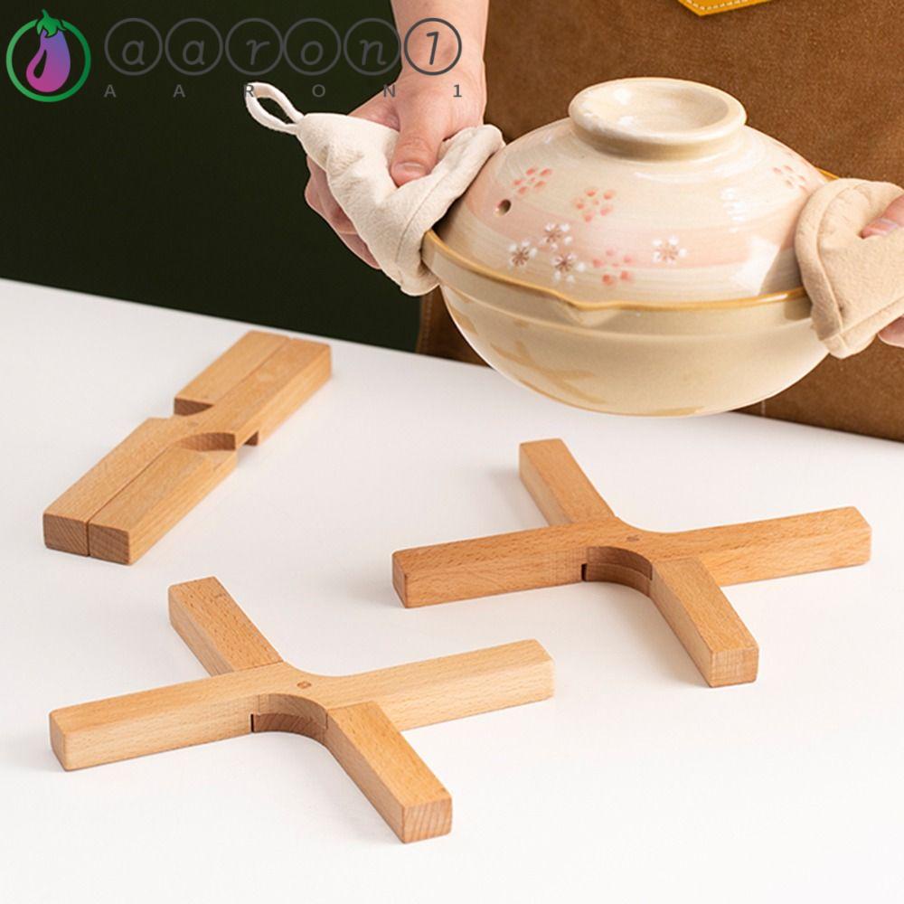 Giá Đỡ Nồi Bằng Tre Tự Nhiên Hình Chữ X Chịu Nhiệt Độ Cao AARON1