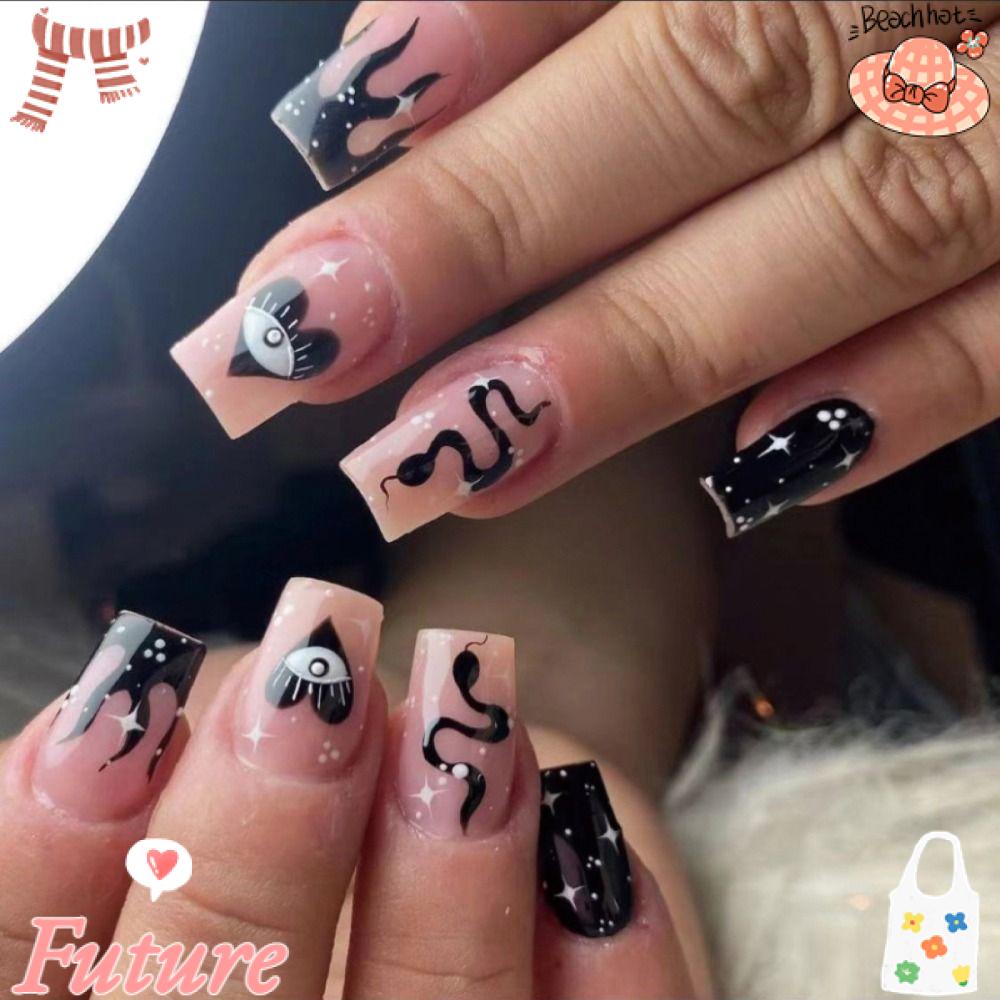 Set 24 Móng Tay Giả Dạng Nhấn DIY