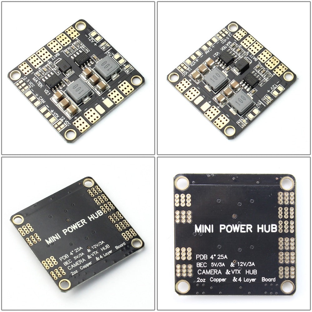 Bảng Phân Phối Nguồn Hub PDB Với BEC 5V & 12V Cho FPV QAV250 ZMR250