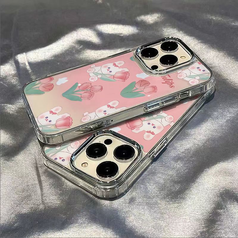 ✅Ốp Điện Thoại Mềm Chống Sốc In Hình Hoa Tulip / Thỏ Cho Iphone 7Max 14Pro 138 / 11I 12 WMXE