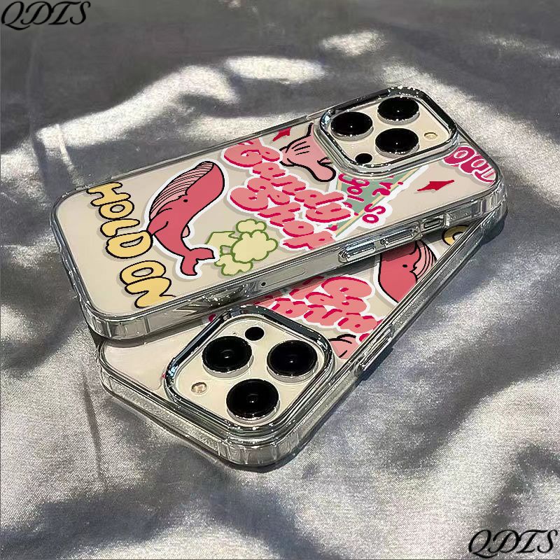 ✅Ốp Điện Thoại Dẻo Màu Hồng In Họa Tiết Cá Voi Đơn Giản Chống Sốc Cho Apple Iphone 14Promax 12 11 / Plus 13 87