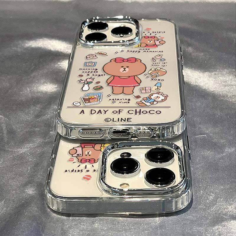 ✅Ốp Điện Thoại Mềm Chống Sốc In Hình Gấu Nâu Cho Iphone 11 12 14pro 78 13max XWRX