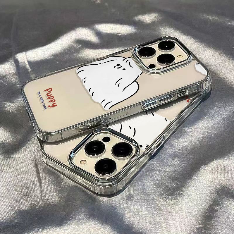 ✅Ốp Điện Thoại Mềm Chống Sốc Màu Trắng Hình Chú Chó Cho Apple Iphone 14Pro 8117 12 13max
