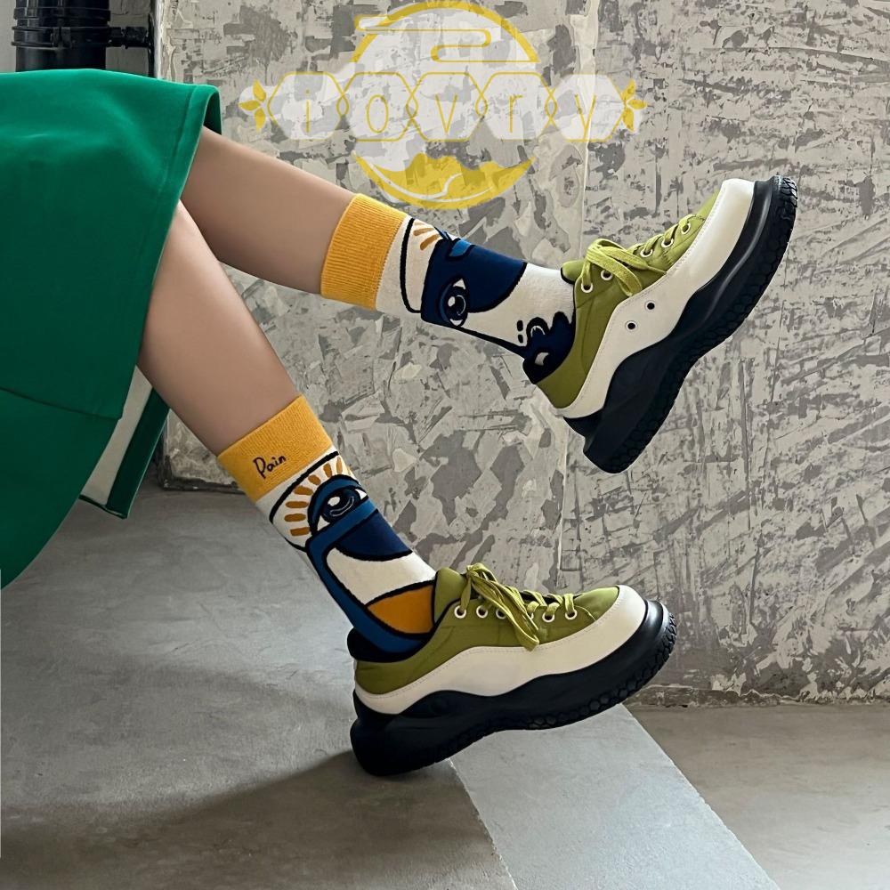 Vớ Cotton Cổ Vừa Thoáng Khí Thoải Mái Phong Cách Harajuku Thời Trang Thu Đông