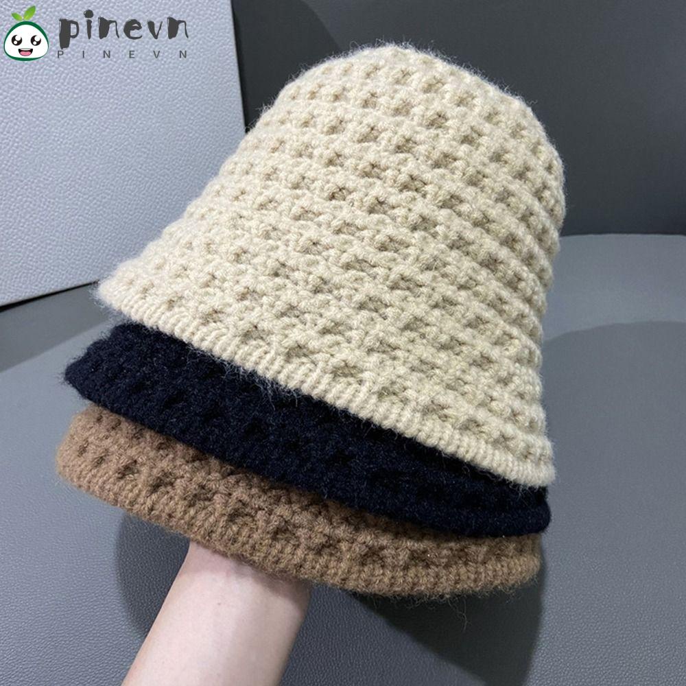 Mũ Bucket Len Dệt Kim Thời Trang Thu Đông Xinh Xắn Cho Nữ