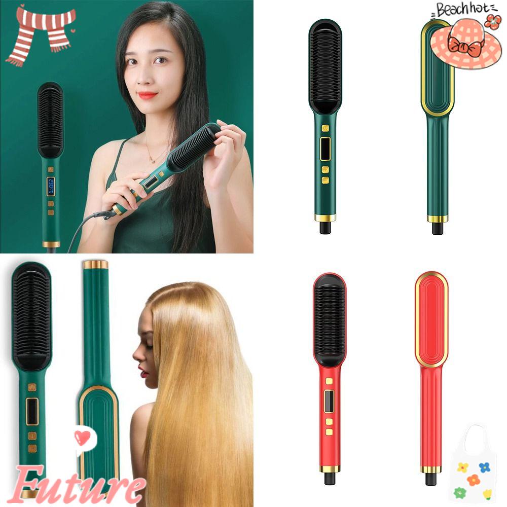 Lược Duỗi / Uốn Tóc 2 Trong 1 Bằng Sứ Có Màn Hình LED Hiển Thị Nhiệt Độ Chuyên Nghiệp