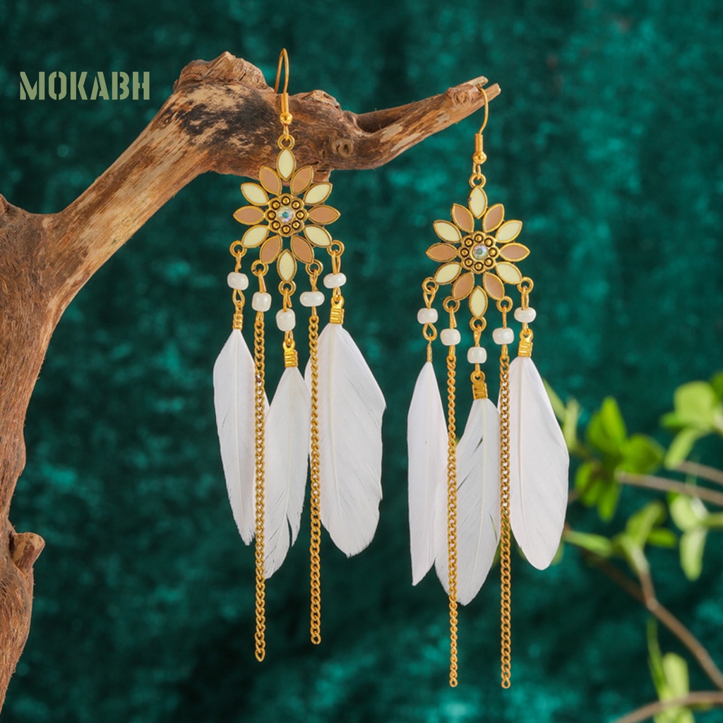 1 Đôi Bông Tai Hợp Kim Dáng Dài Thiết Kế Tinh Tế Dễ Phối Đồ Thời Trang Cho Nữ