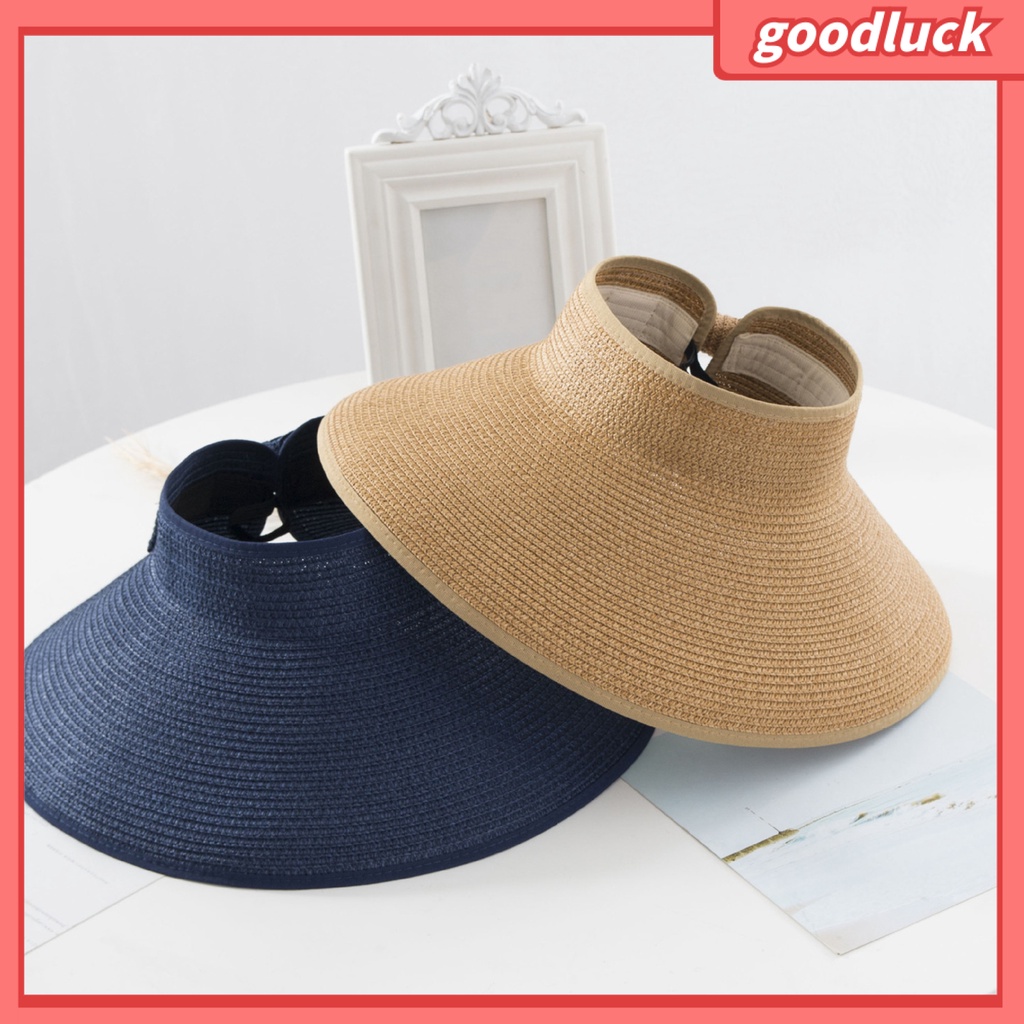 Mũ Chống Nắng Rộng Vành Hở Chóp Hấp Thụ Mồ Hôi Đính Nơ Sau Lưng