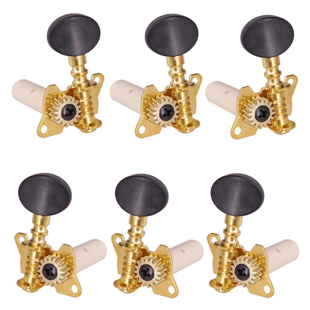 Nút Điều Chỉnh Dây Đàn 3R3L Hình Oval Cho Guitar Dân Gian Cổ Điển