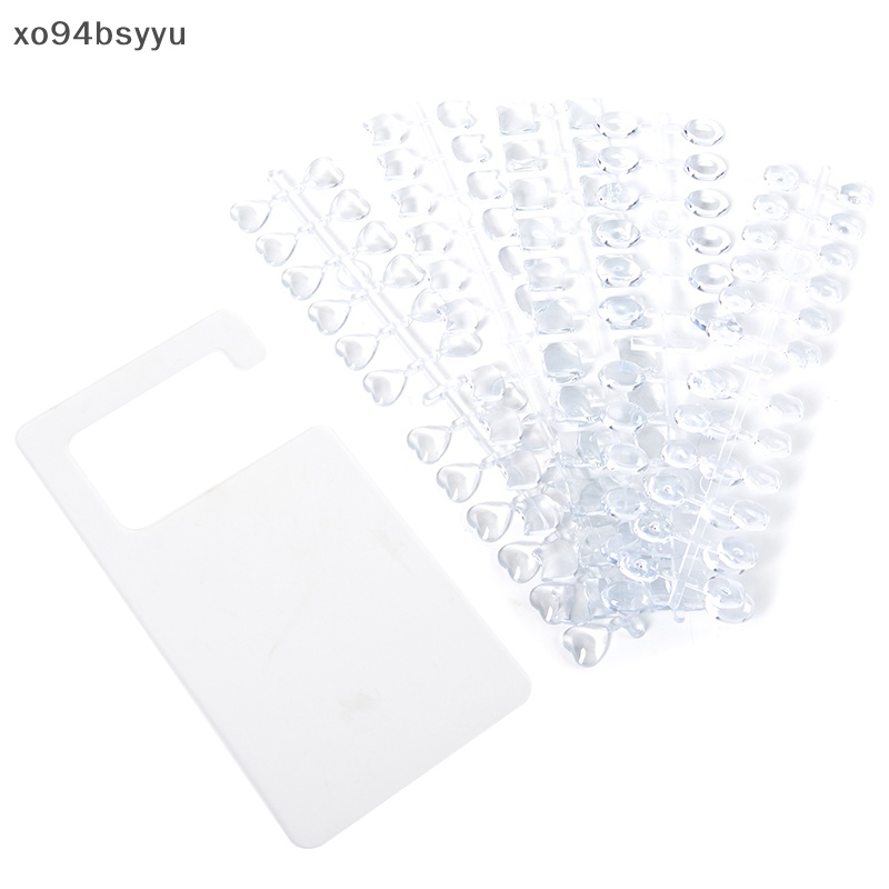 Thẻ Màu Trưng Bày Móng Giả Hình Vuông / Oval / Trái Tim Bằng Acrylic Trong Suốt Xo94Bsyu