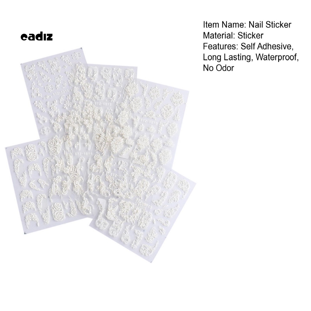 Bộ 8 Miếng Dán Họa Tiết 3D Tinh Tế Thân Thiện Với Môi Trường Trang Trí Móng Tay DIY