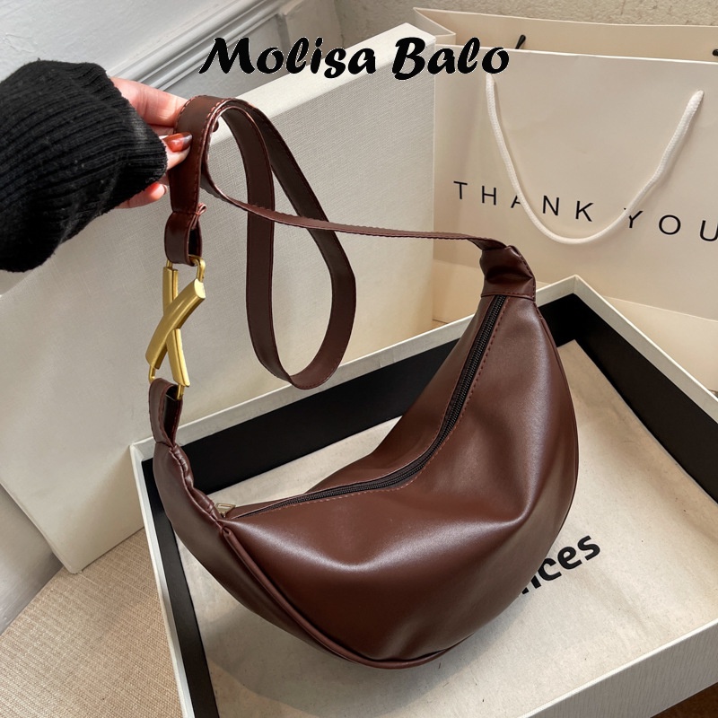 Molisa Túi Đeo Chéo Ngực / Hông Họa Tiết Sừng Bò Thời Trang Pháp Cao Cấp L21T17P