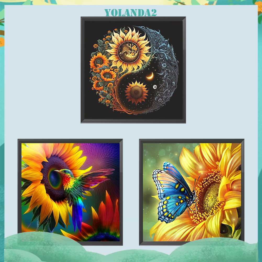 Tranh Đính Đá Kim Cương Toàn Bộ 5D DIY Hình Vẽ Hoa Trang Trí Nhà Cửa