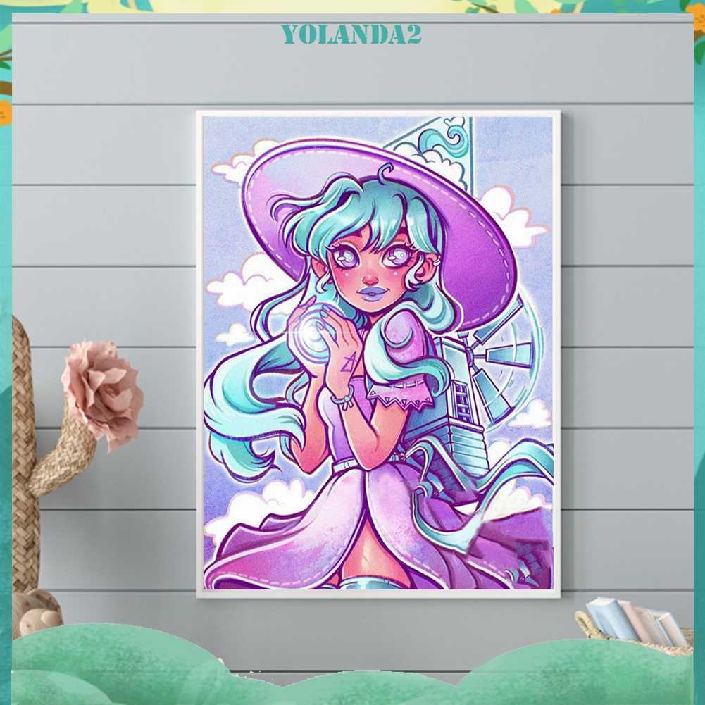 Tranh Đính Đá Kim Cương Toàn Bộ 5D DIY Hình Vẽ Cô Gái Trang Trí Nhà Cửa