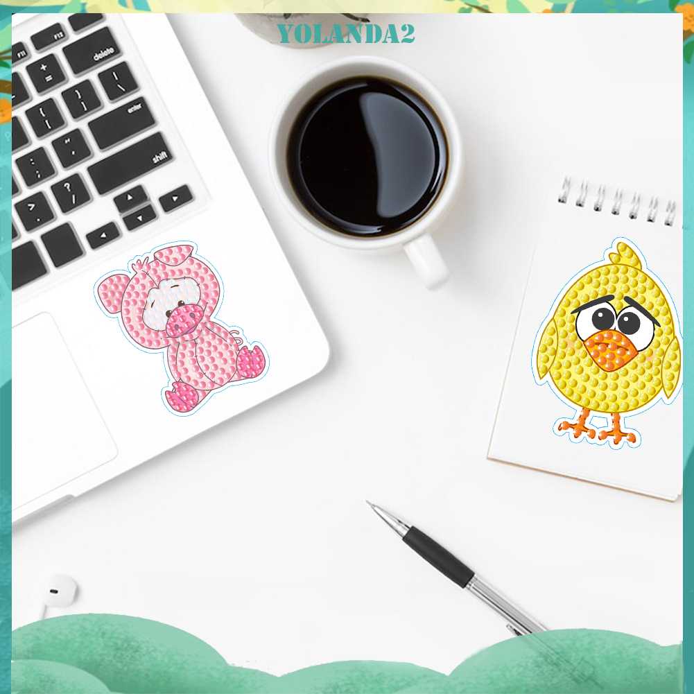 Bộ 4 Sticker Dán Tường Họa Tiết Hoạt Hình Động Vật Dễ Thương Bắt Mắt