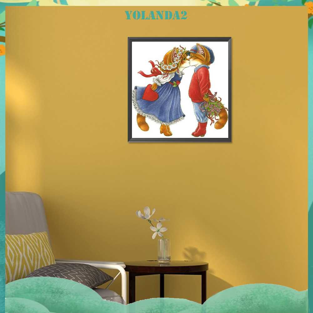 Tranh Đính Đá Kim Cương Toàn Bộ 5D DIY Hình Vẽ Mèo Trang Trí Nhà Cửa