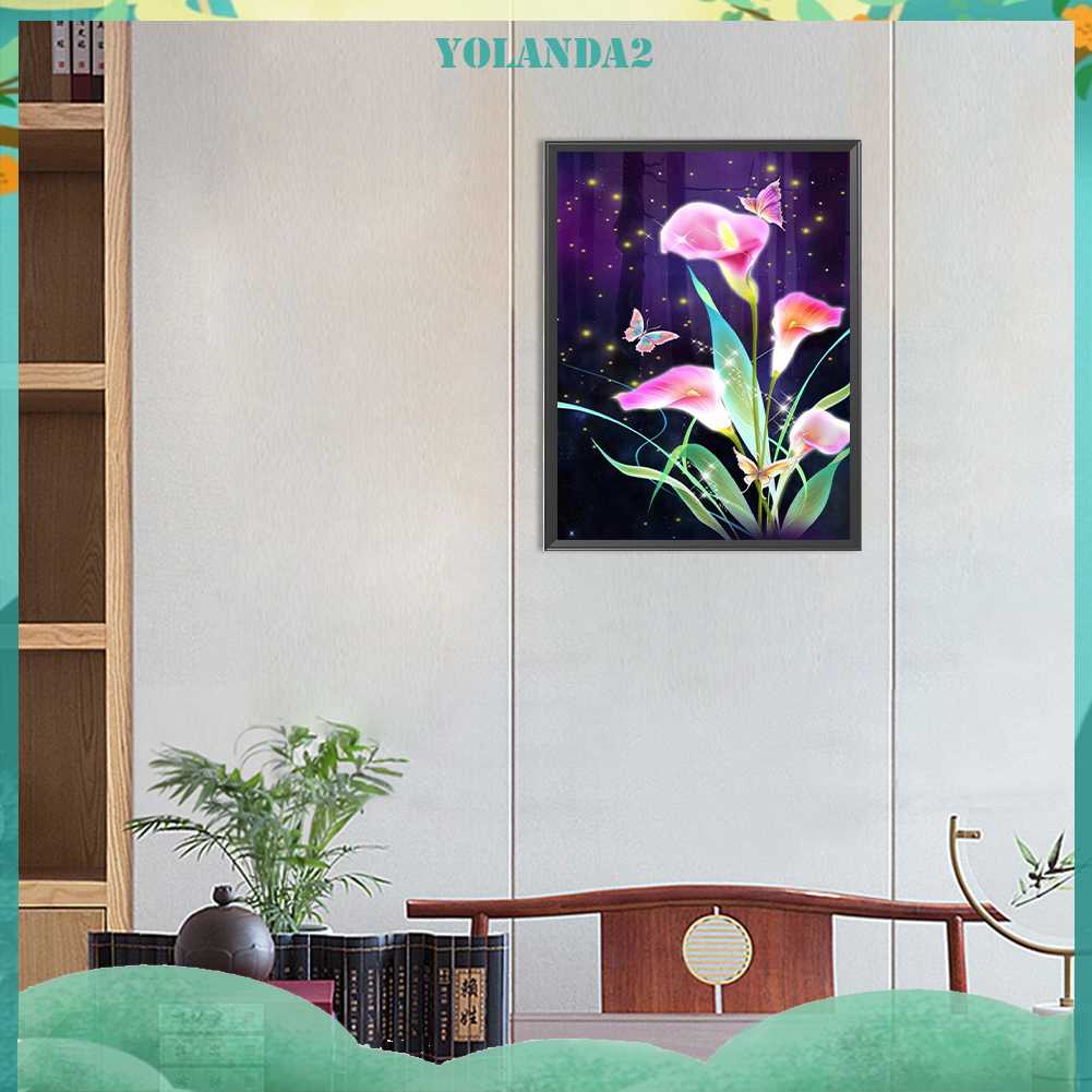 Tranh Đính Đá Kim Cương Toàn Bộ 5D DIY Hình Vẽ Hoa Trang Trí Nhà Cửa