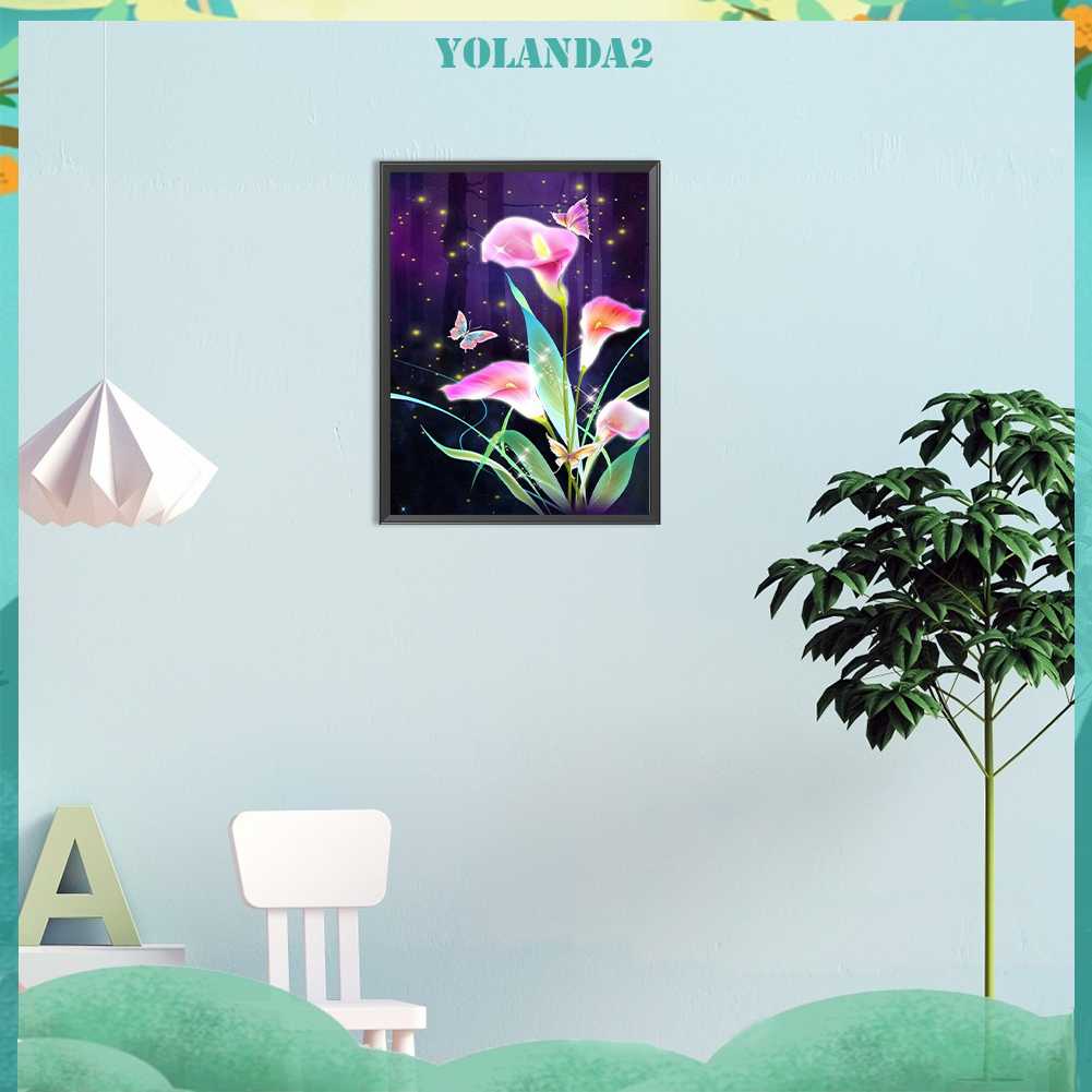 Tranh Đính Đá Kim Cương Toàn Bộ 5D DIY Hình Vẽ Hoa Trang Trí Nhà Cửa