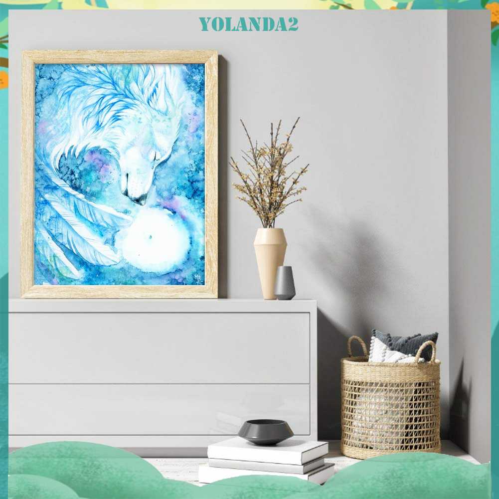 Tranh Đính Đá Kim Cương Toàn Bộ 5D DIY Hình Vẽ Sói Trang Trí Nhà Cửa