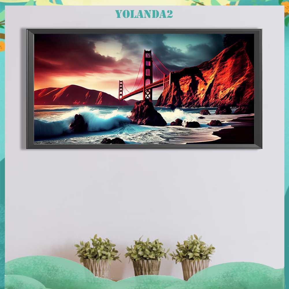 Tranh Đính Đá Kim Cương Toàn Bộ 5D DIY Hình Cây Cầu