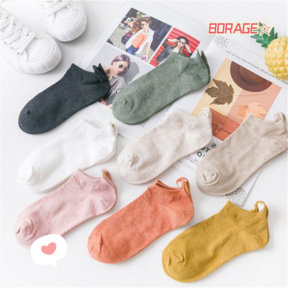 Vớ Cổ Ngắn In Họa Tiết Chữ BORAG Thời Trang Hàn Quốc Cho Nữ