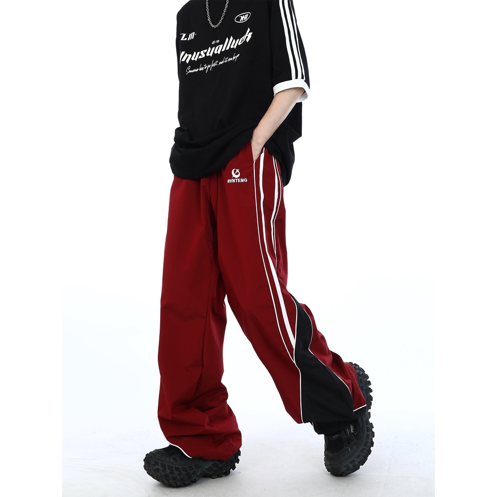 Maxdstr Quần Dài Ống Loe Thẳng Họa Tiết Kẻ Sọc Hai Bên Thiết Kế Retro Mỹ Cao Cấp