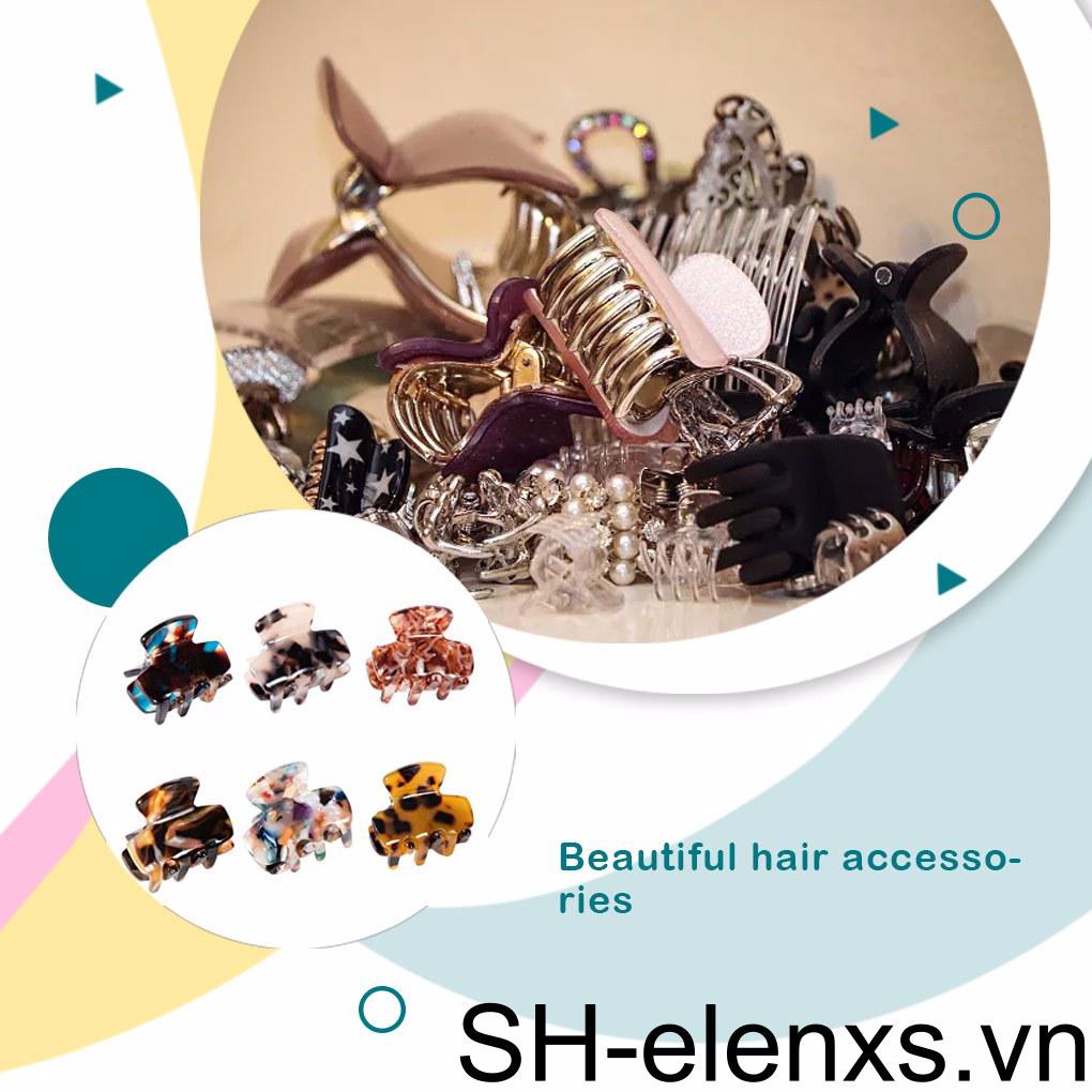 Set 6 Kẹp Tóc Đuôi Ngựa Phong Cách Vintage Thời Trang