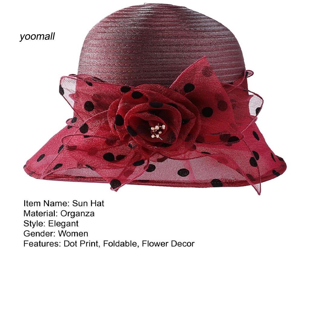 Nón Vành Tròn Họa Tiết Chấm Bi Thời Trang Cho Nữ