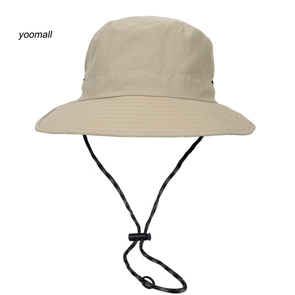 Mũ Tai Bèo Vành Phẳng Màu Trơn Mau Khô Thoáng Khí Chống Nắng Có Dây Điều Chỉnh Được Cho Nam / Nữ