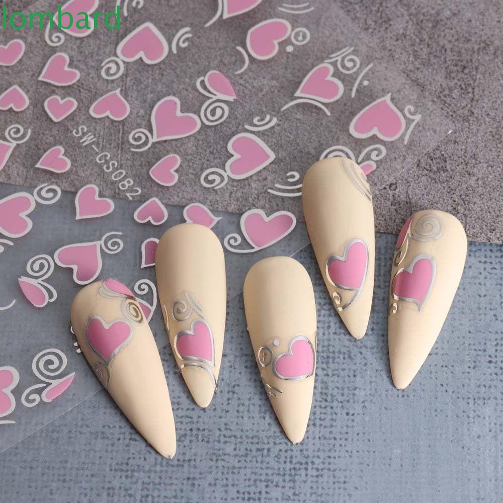 Sticker Dán Móng Hình Trái Tim|Phụ Kiện Trang Trí Móng Tay Tự Dính Hình Chiếc Lá Nhiều Màu Sắc