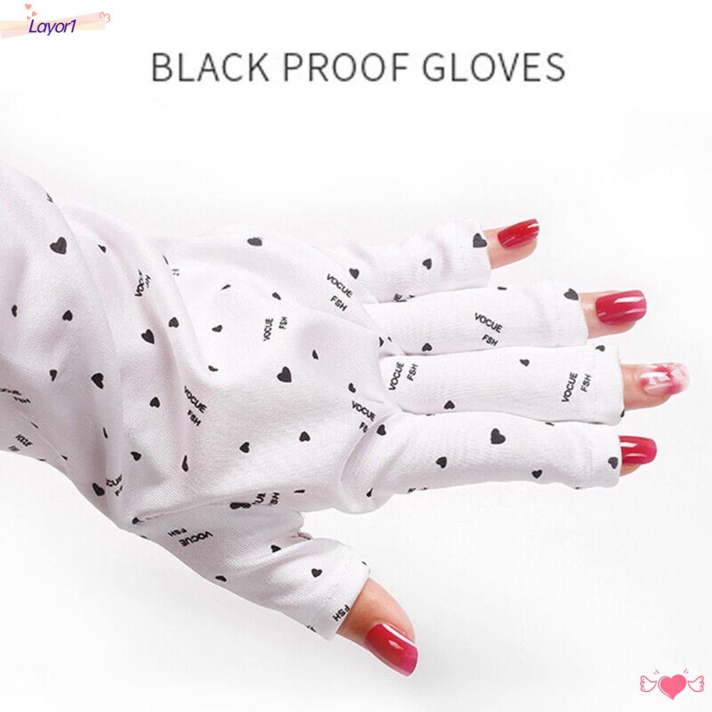 Găng Tay Gel Uv Chống Nắng Bảo Vệ Móng Màu Đen LAYOR1