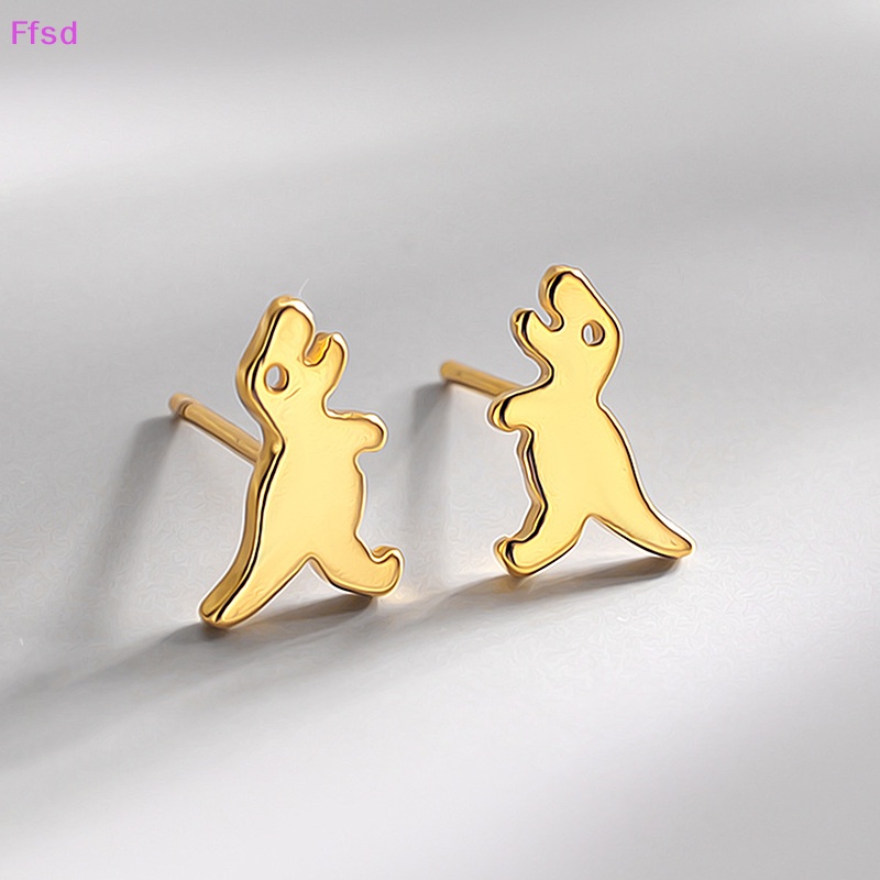 {Ffsd} Khuyên Tai Xỏ Hình Khủng Long Nhỏ Đơn Giản Thời Trang Nữ * Bán Chạy