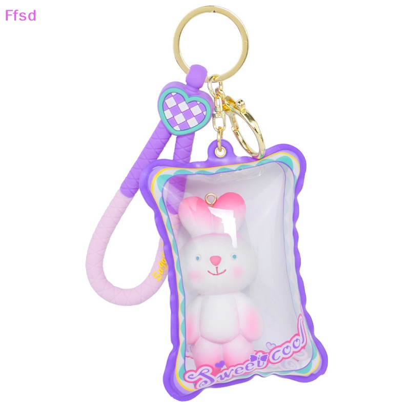 {Ffsd} Móc Khóa Bơm Hơi Hình Búp Bê Gấu Thỏ Màu Hồng Ngọt Ngào Cá Tính Dành Cho Nữ / Trẻ Em / Làm Quà Tặng *