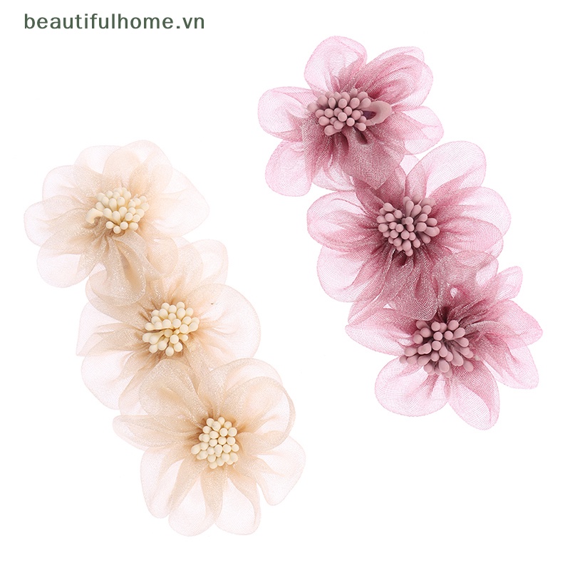 Kẹp Tóc Hoa Trà Đính Ngọc Trai Trắng Hồng Thanh Lịch Cho Nữ [Beautyhome]