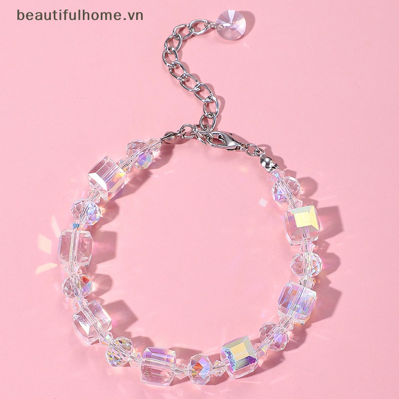 Vòng Tay Chuỗi Hạt Đá Thạch Anh Tím Tự Nhiên Co Giãn Dành Cho Nữ