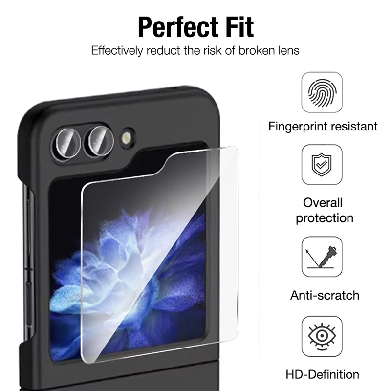 Đối với samsung galaxy z flip 5 5g kính cường lực 6,7 inch bảo vệ trên zflip5 flip5 mặt sau bảo vệ toàn màn hình bảo vệ máy ảnh phim che ống kính