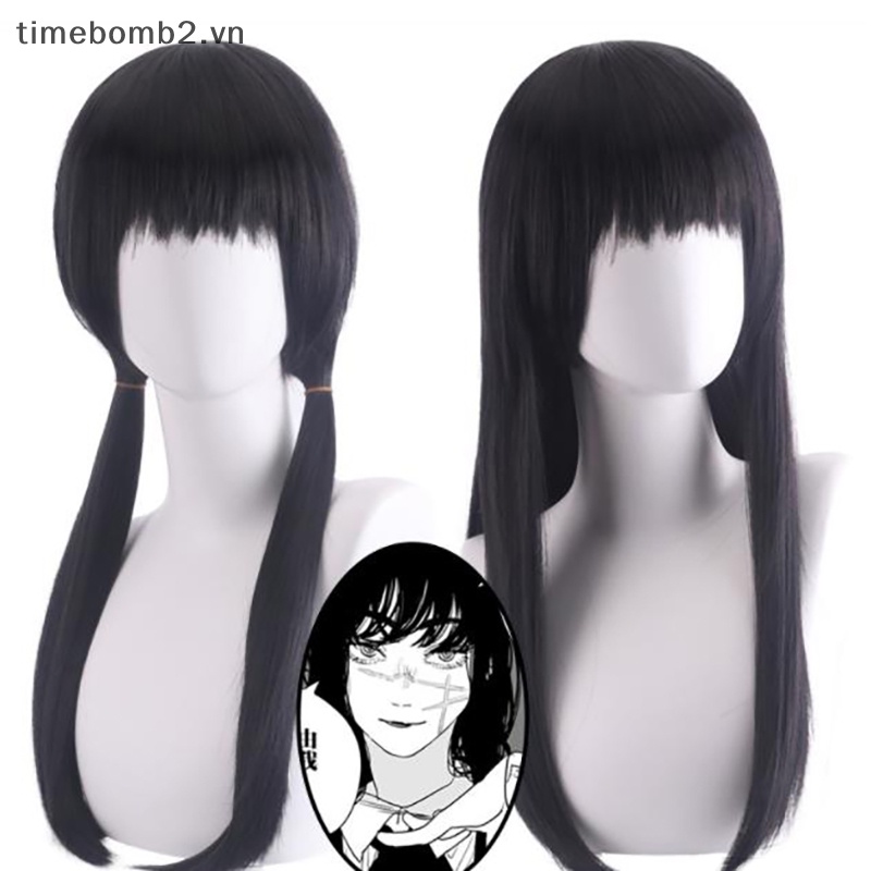Tóc Giả Dài 65cm Màu Đen Bằng Sợi Tổng Hợp Chịu Nhiệt Hóa Trang Nhân Vật Mitaka Asa