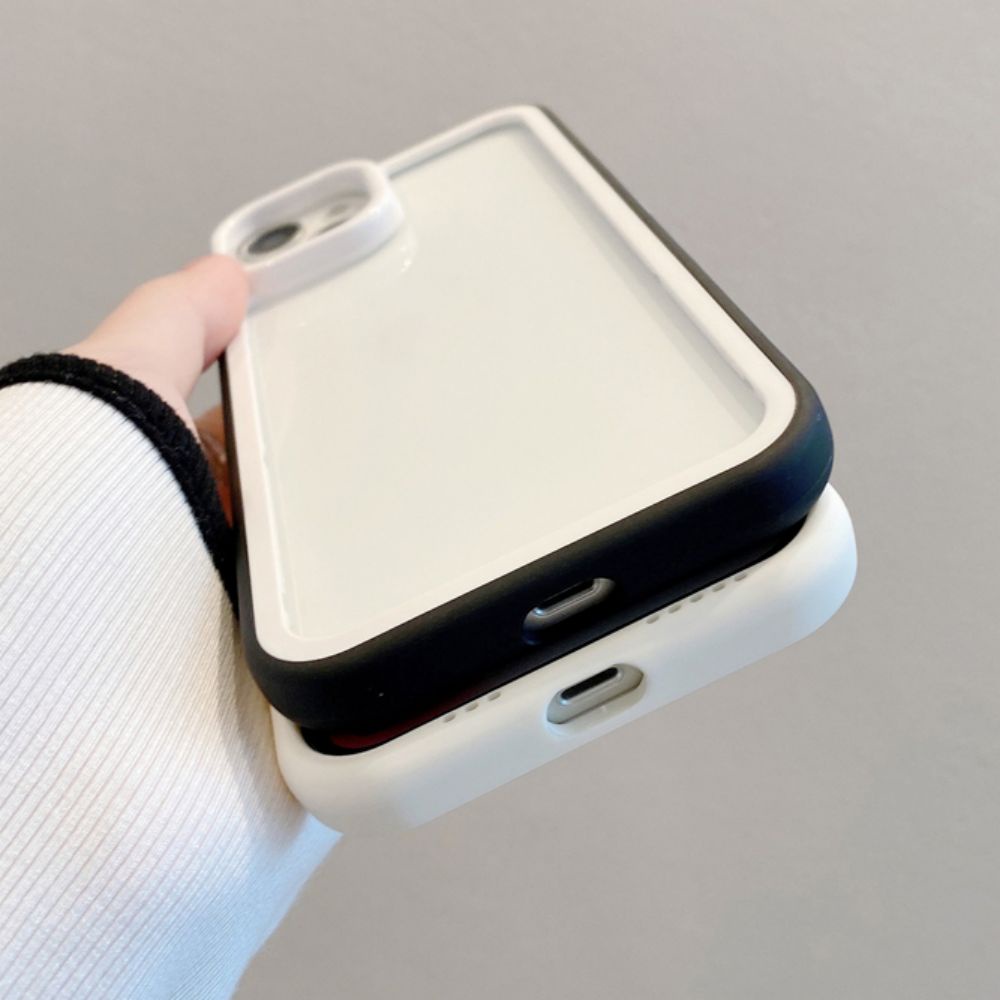 Ốp Điện Thoại TPU Mềm Viền Dày Chống Sốc Màu Tương Phản Đơn Giản Cho IPhone 11 14 13 12 Pro Max