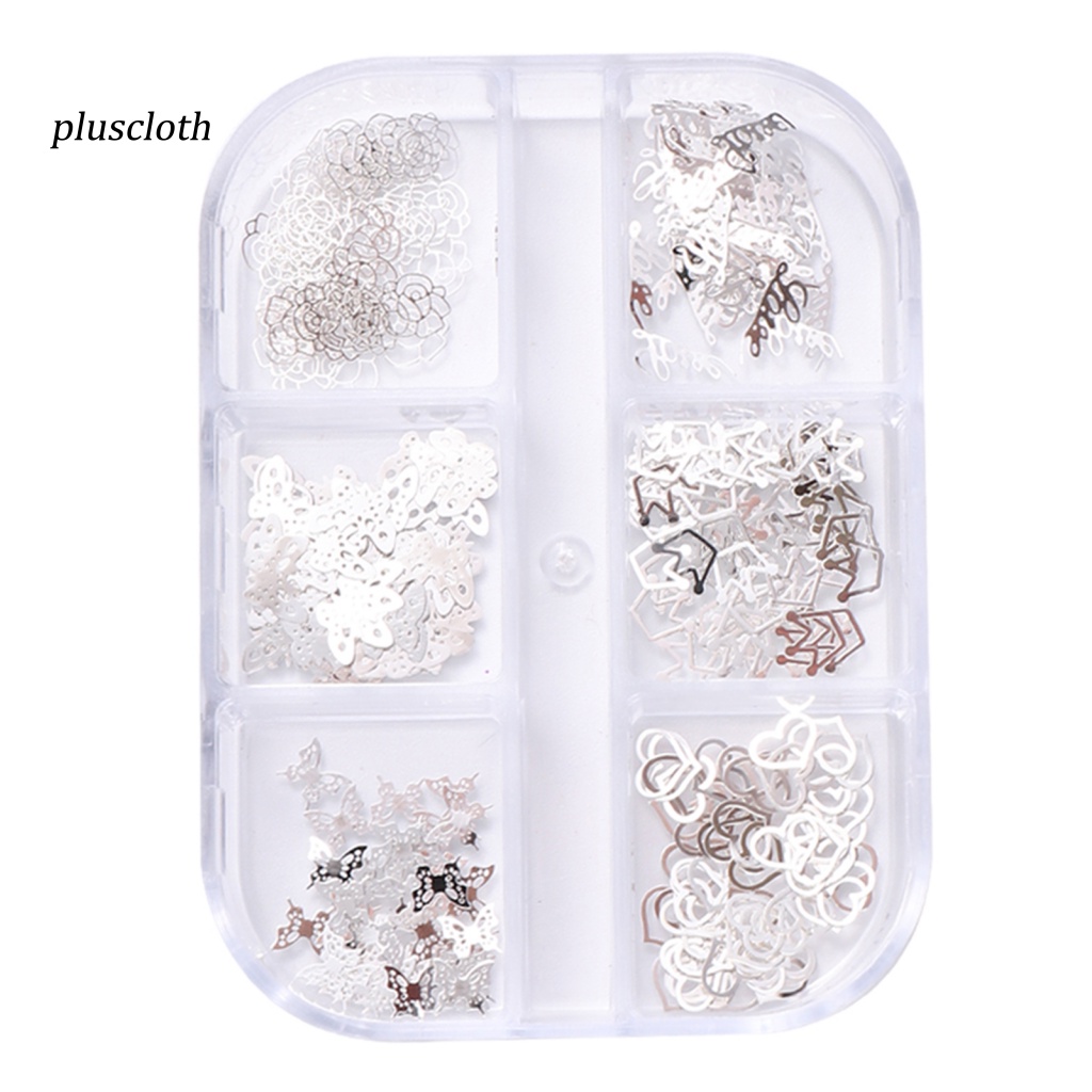 Hộp 50 Hạt Kim Sa Hình Hoa Bướm Vương Miện 3D Tự Trang Trí Móng Tay