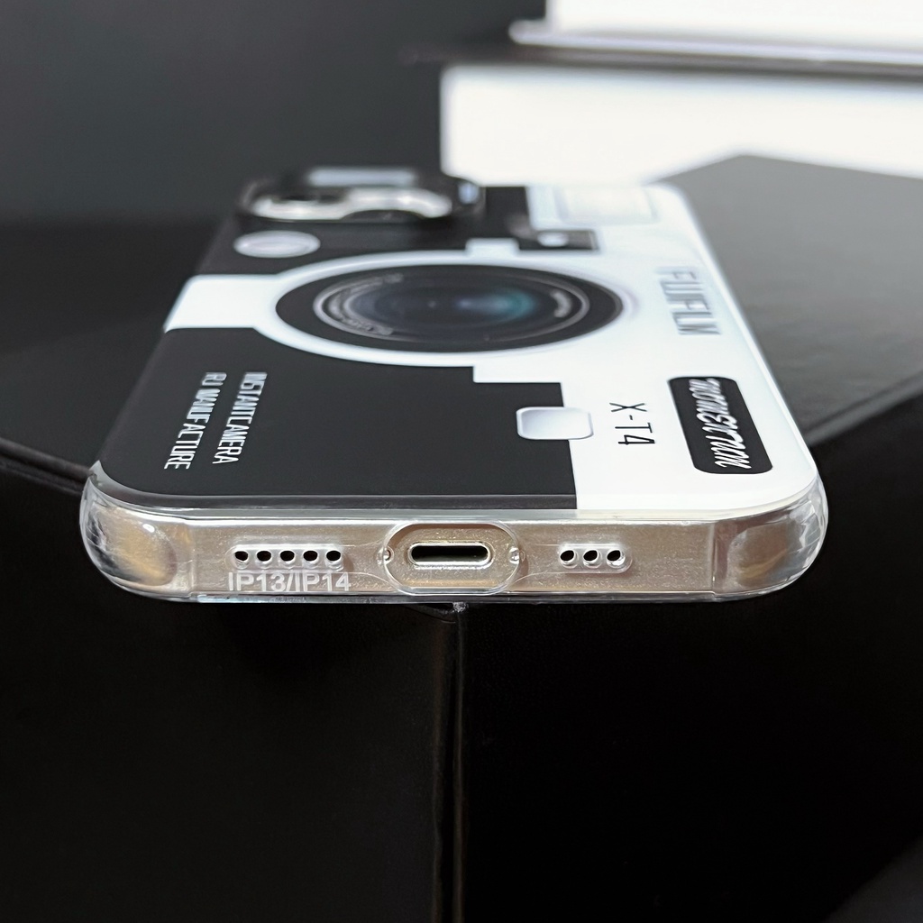 Ốp Điện Thoại TPU Silicone Mềm Trong Suốt Chống Sốc In Hình Máy Ảnh Cổ Điển Cho iPhone 14 Plus 13 12 11 Pro Max