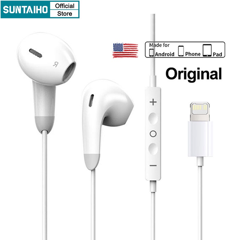 Suntaiho Tai Nghe Bluetooth Có Dây KèM Mic MP4 Cho iPhone 14 Pro Max 13 12 11 Pro Max X 8 7 6 Plus SE 2020