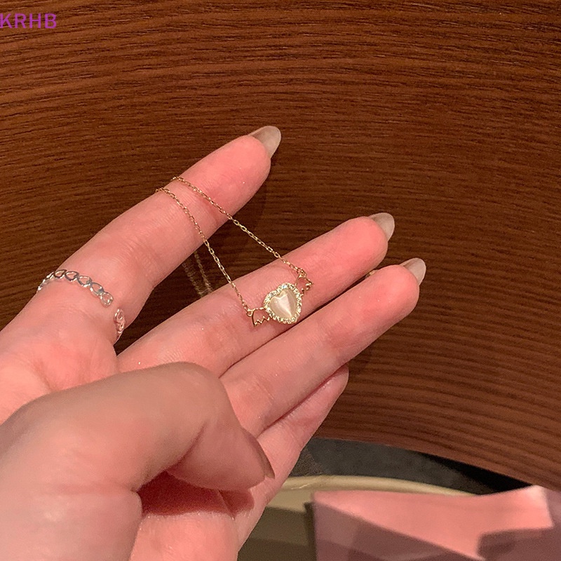 Vòng cổ Mặt Trái Tim Đính Đá Zircon Phong Cách Hàn Quốc Cho Nữ Mới